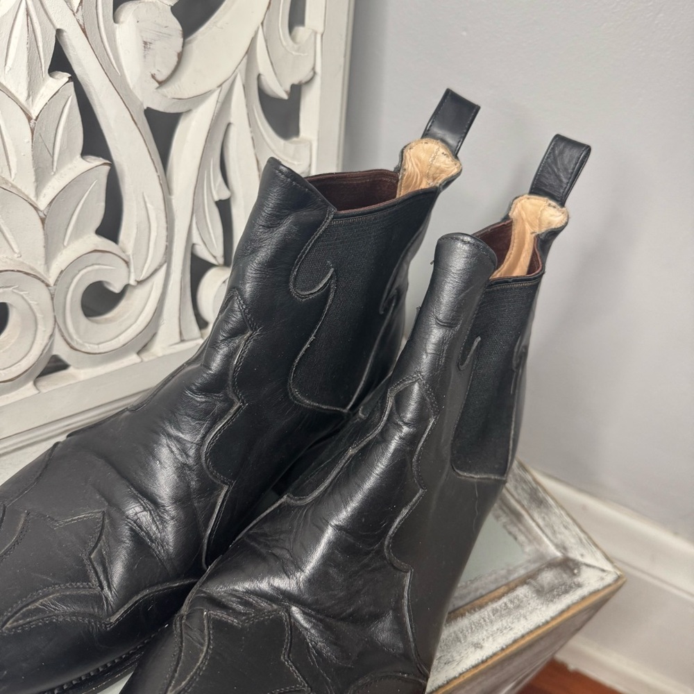 VINTAGE Western Pointed Toe Pull On Ankle Cowboy Boot Size 8.5EE Rodeo - Picture 4 of 16